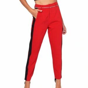 Tobi Bennie Red High Waist Trouser Pants Size Large